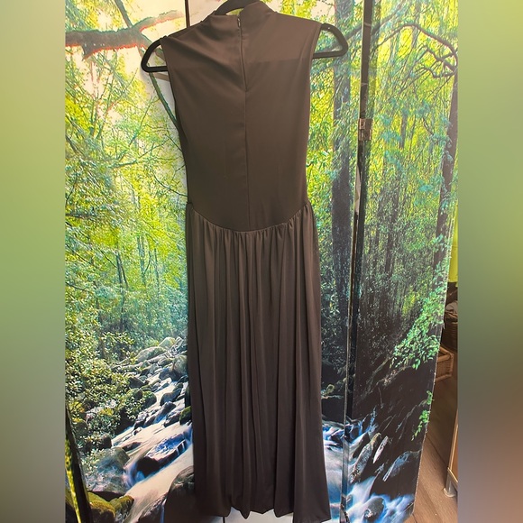Zara NWOT Dress Brown Long Tulle Combination Dress Sz S - Picture 4 of 5